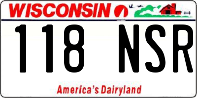WI license plate 118NSR