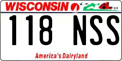 WI license plate 118NSS