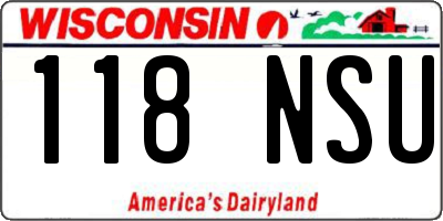 WI license plate 118NSU