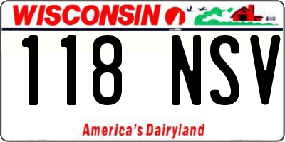 WI license plate 118NSV