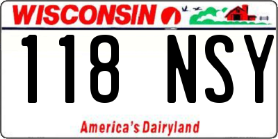WI license plate 118NSY
