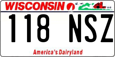 WI license plate 118NSZ