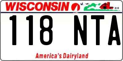 WI license plate 118NTA