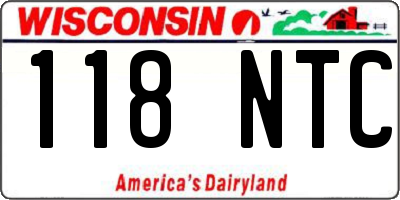 WI license plate 118NTC