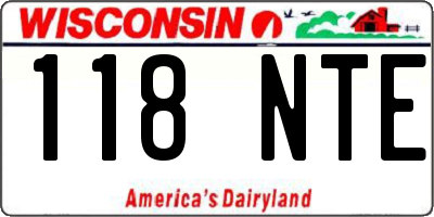 WI license plate 118NTE