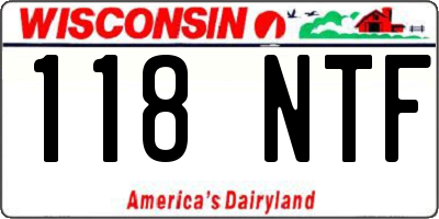 WI license plate 118NTF