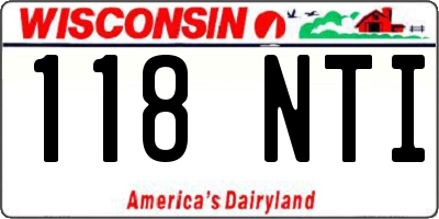 WI license plate 118NTI