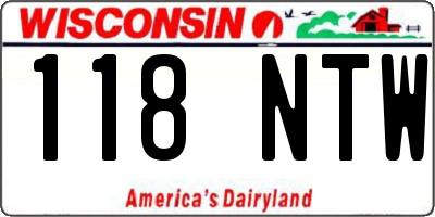 WI license plate 118NTW