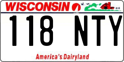 WI license plate 118NTY