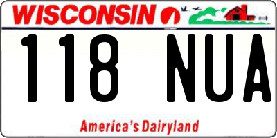 WI license plate 118NUA