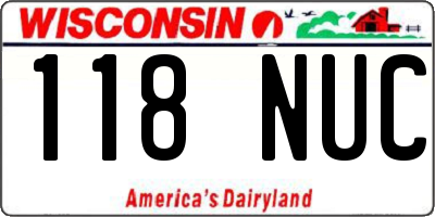 WI license plate 118NUC