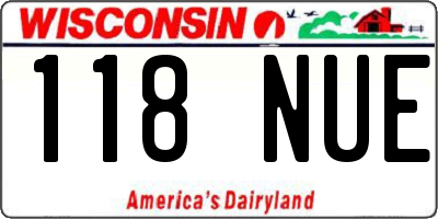 WI license plate 118NUE
