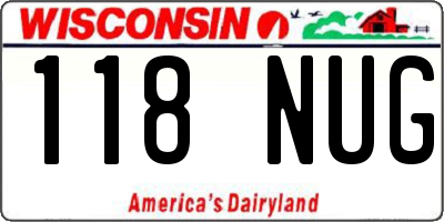 WI license plate 118NUG