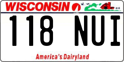 WI license plate 118NUI