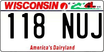 WI license plate 118NUJ