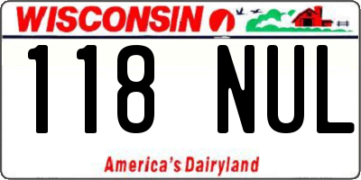 WI license plate 118NUL