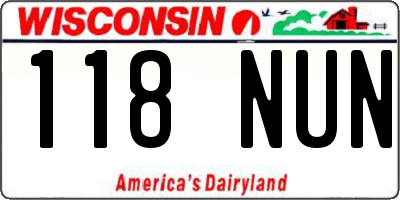 WI license plate 118NUN
