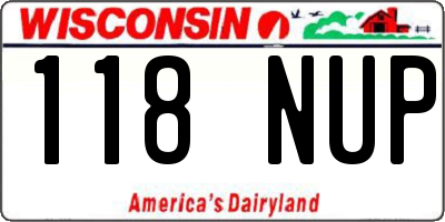 WI license plate 118NUP