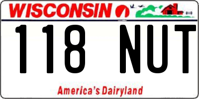 WI license plate 118NUT