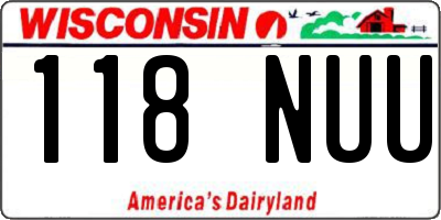 WI license plate 118NUU