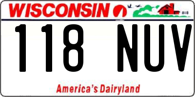 WI license plate 118NUV