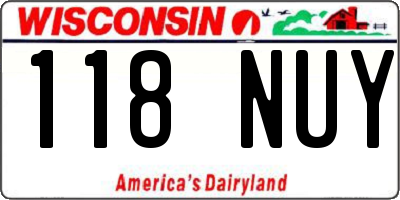 WI license plate 118NUY