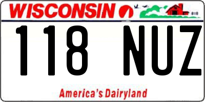 WI license plate 118NUZ