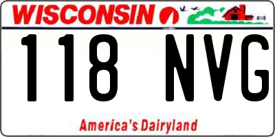 WI license plate 118NVG