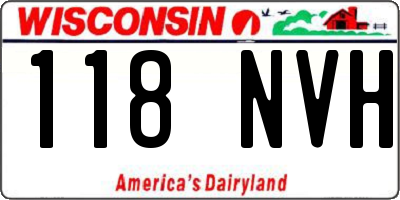 WI license plate 118NVH