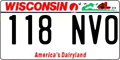 WI license plate 118NVO