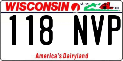 WI license plate 118NVP