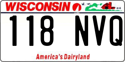 WI license plate 118NVQ