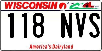 WI license plate 118NVS
