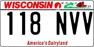 WI license plate 118NVV