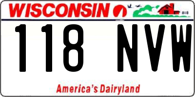 WI license plate 118NVW