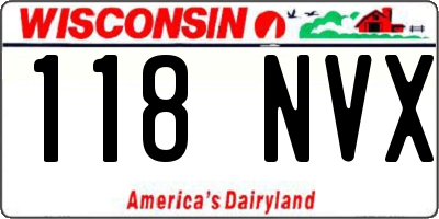 WI license plate 118NVX
