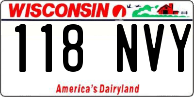 WI license plate 118NVY