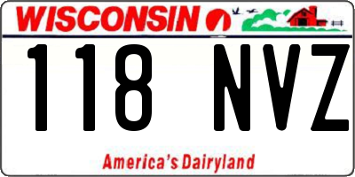 WI license plate 118NVZ