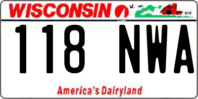 WI license plate 118NWA