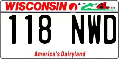 WI license plate 118NWD