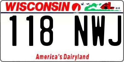 WI license plate 118NWJ