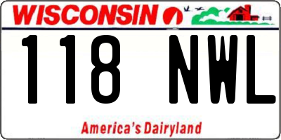 WI license plate 118NWL