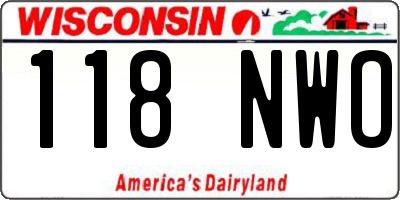 WI license plate 118NWO