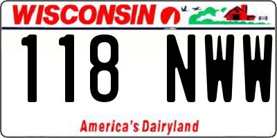 WI license plate 118NWW