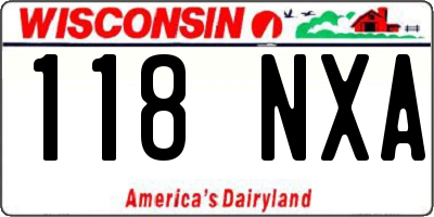 WI license plate 118NXA