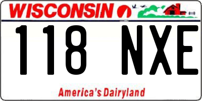 WI license plate 118NXE