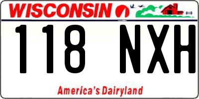 WI license plate 118NXH