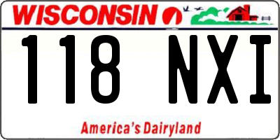 WI license plate 118NXI