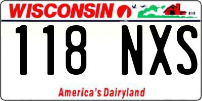 WI license plate 118NXS