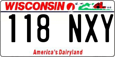 WI license plate 118NXY